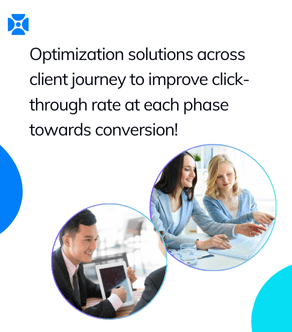 Optimization solutions across client journey to improve click-through rate at each phase towards conversion!
